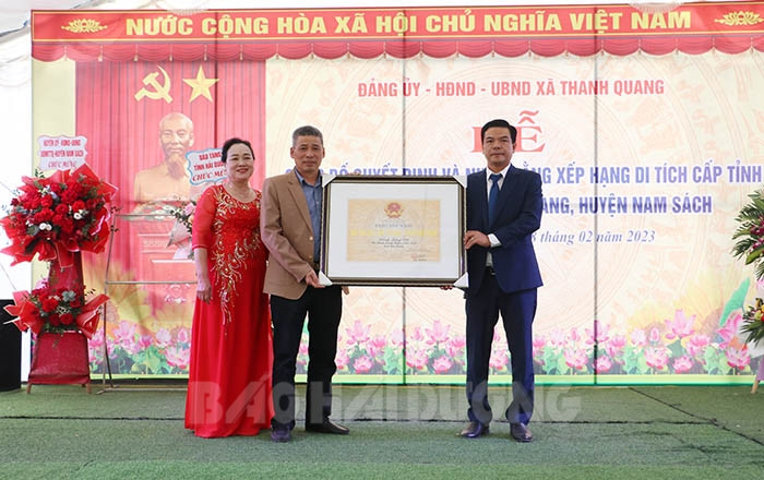 Xã Thanh Quang đón bằng xếp hạng di tích lịch sử cấp tỉnh đình Tống Xá
